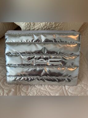 NWOT. MACK  SILVER MAKEUP BAG